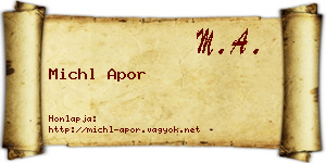 Michl Apor névjegykártya